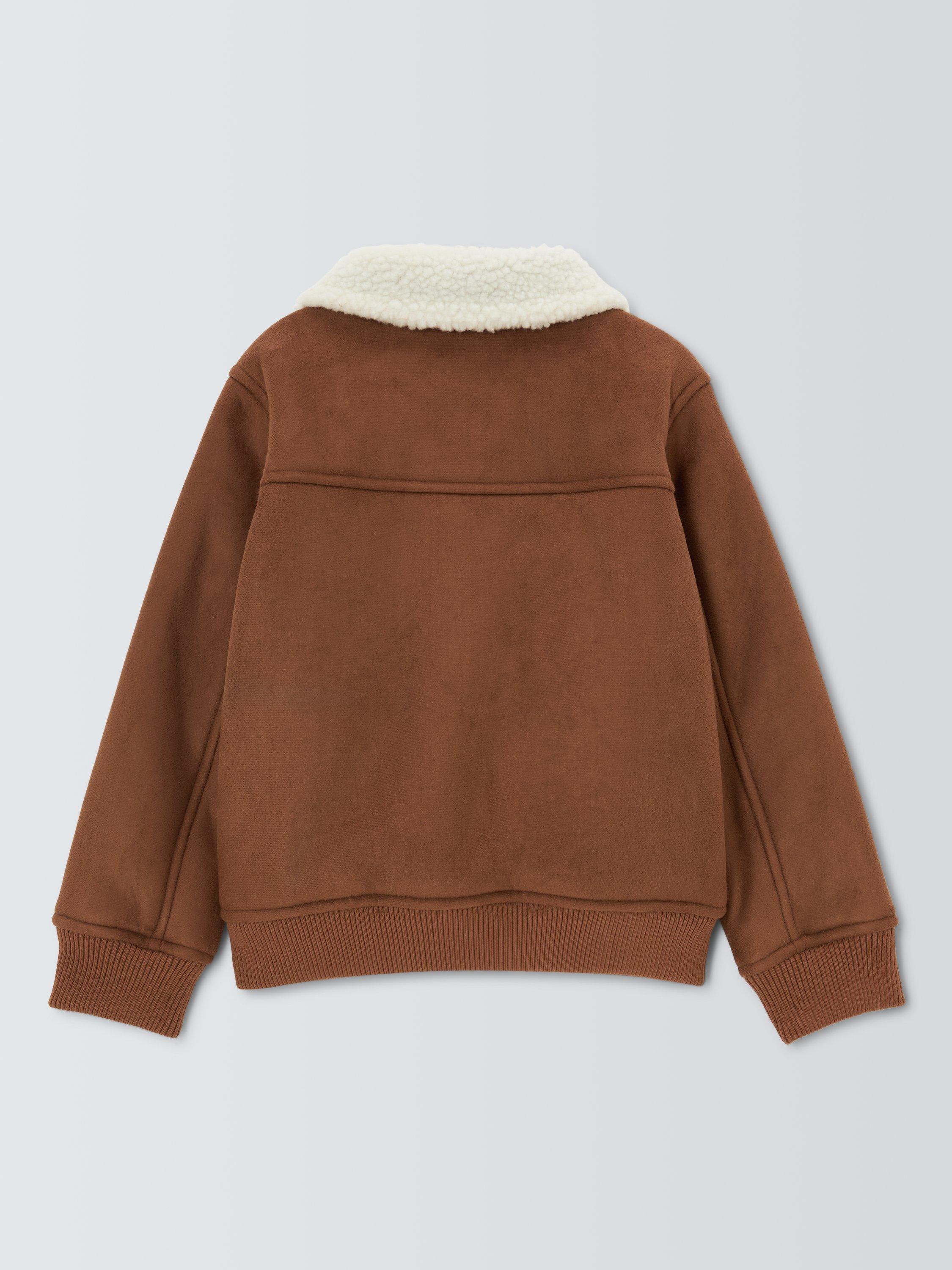 Product image 4 of 7, which shows John Lewis Kids' Faux Shearling Jacket, Tan, 3 years