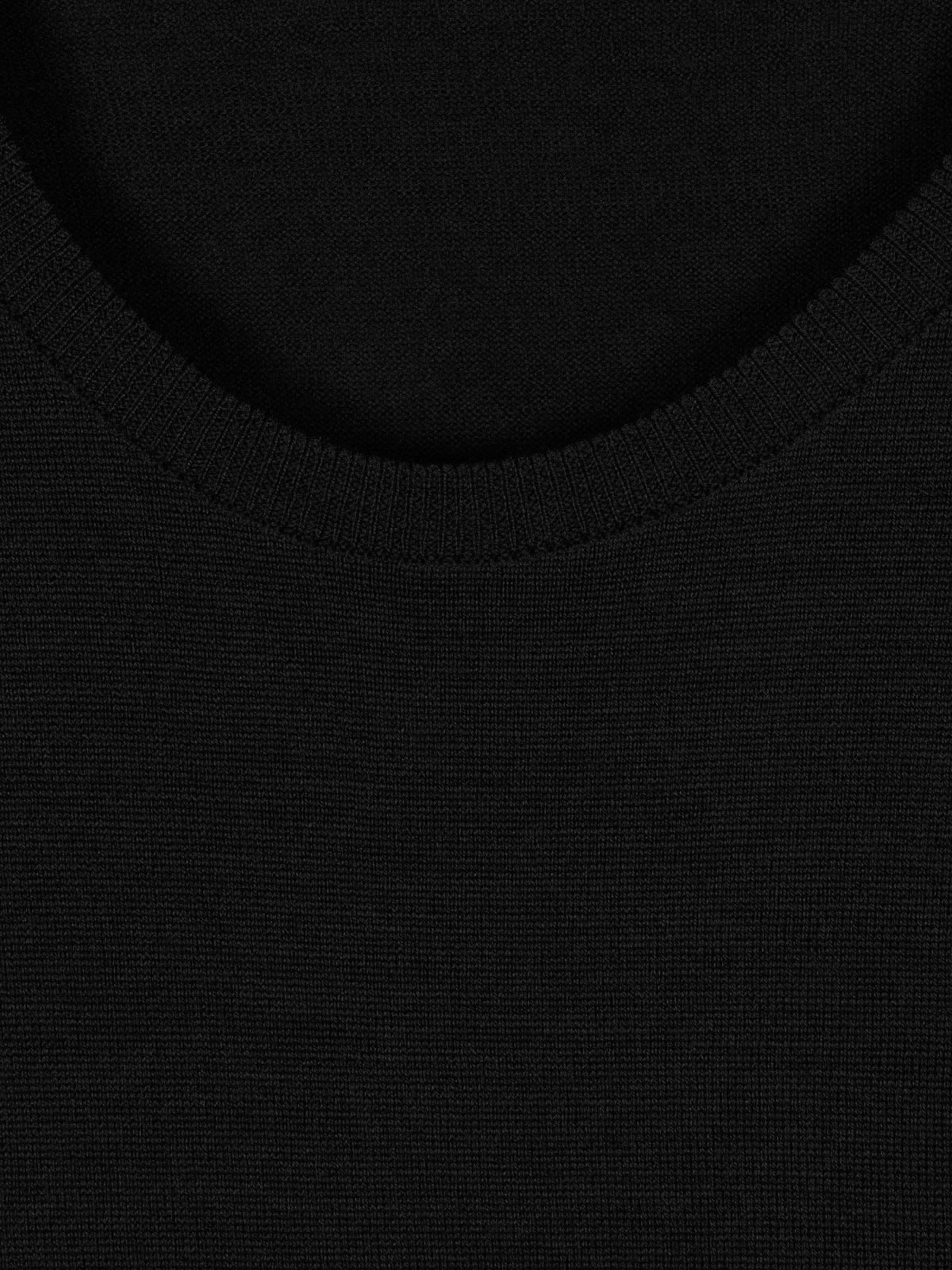 Product image 2 of 2, which shows John Smedley Lundy Crew Neck Pure Merino Wool Jumper, Black, S