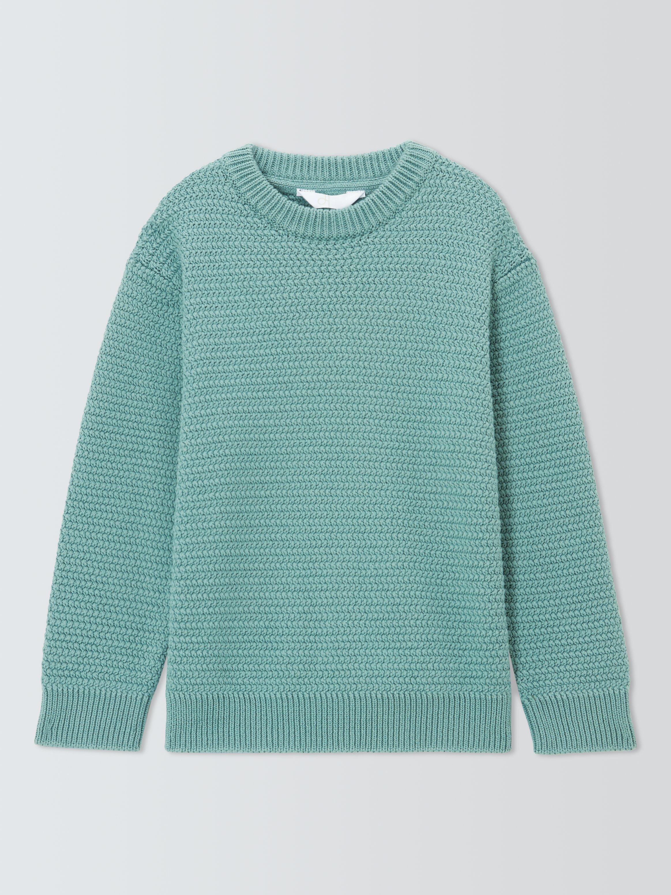 Product image 3 of 7, which shows John Lewis Kids' Crew Neck Basket Stitch Jumper, Mint, 3 years