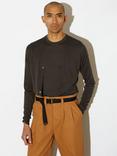 John Smedley Whitchurch Fine Knit Cardigan, Chocolate