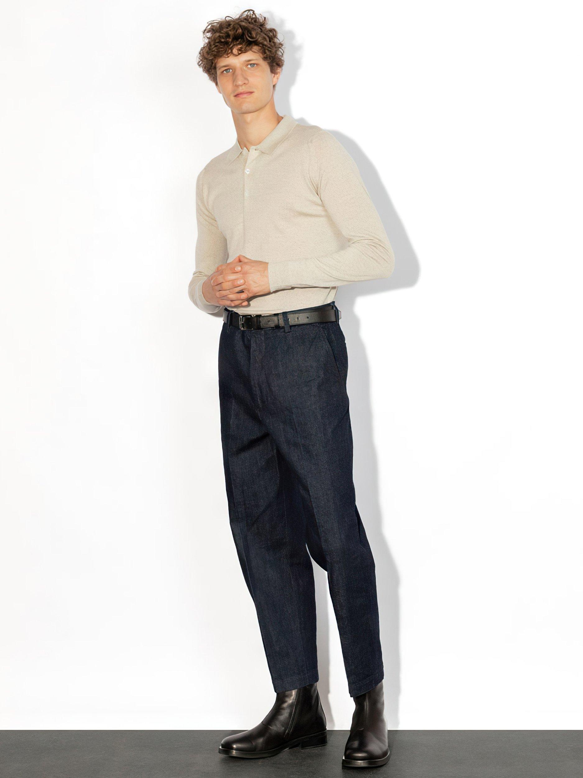 Product image 5 of 5, which shows John Smedley Belper Fine Knit Pure Merino Wool Shirt, Grey, S