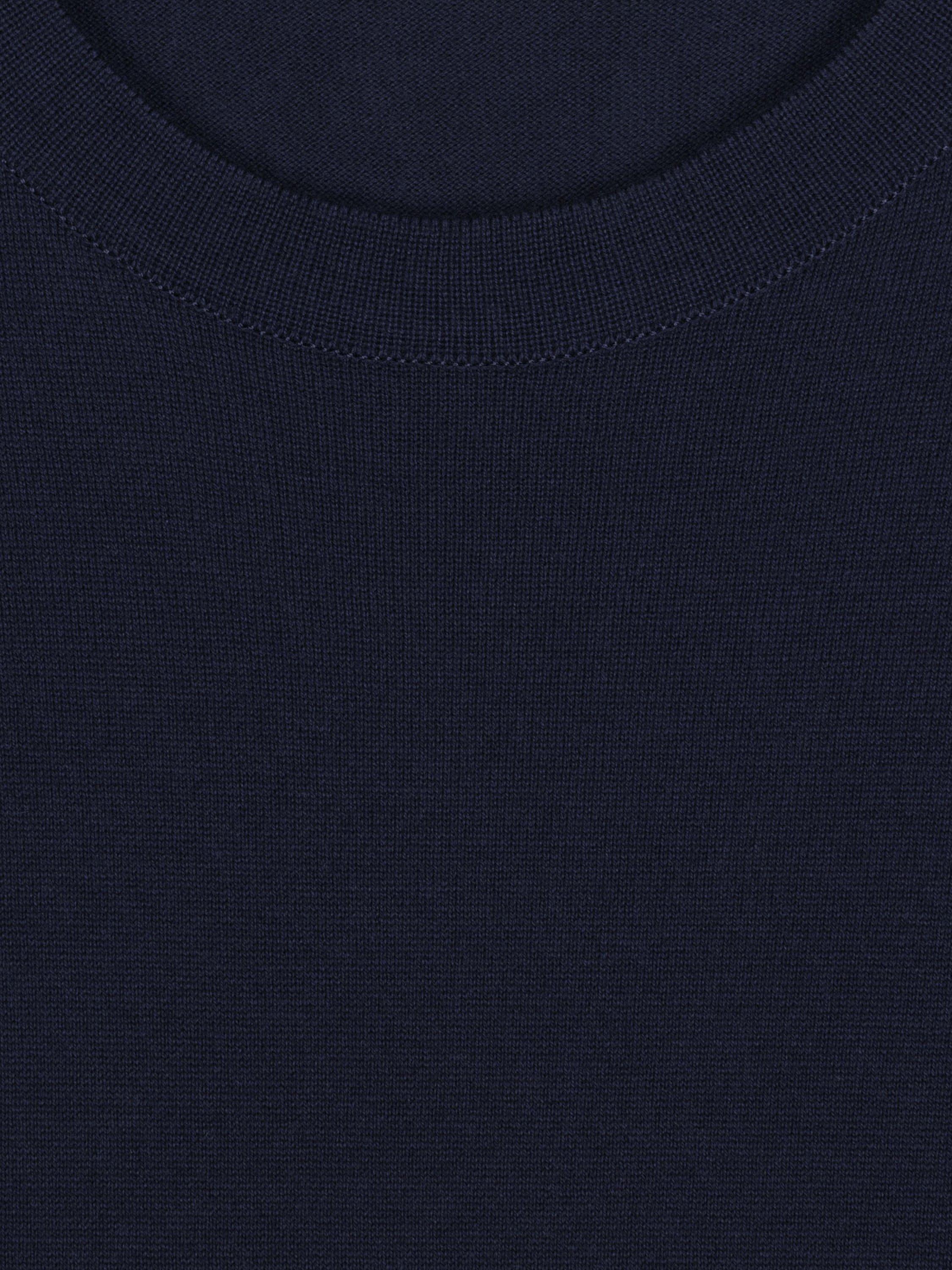 Product image 4 of 4, which shows John Smedley Lorca Crew Neck T-Shirt, Navy, L