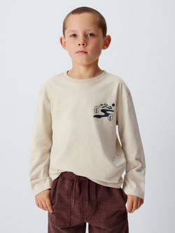 John Lewis Kids' Graphic Long Sleeve Jersey Tops, Pack of 3, Green/Blue/Beige - view 2, Green/Blue/Beige