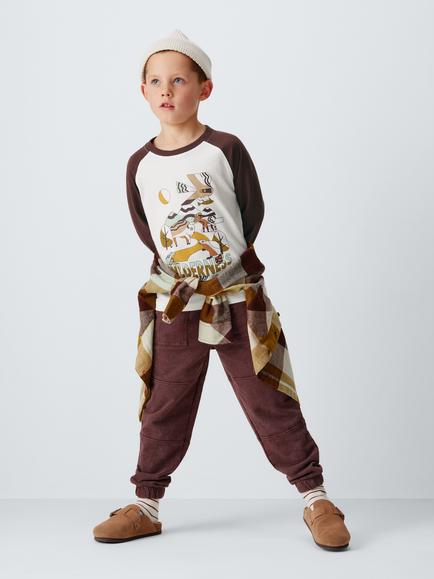 John Lewis Kids' Wilderness Raglan Sleeve Top, Graphic - view 2, Graphic