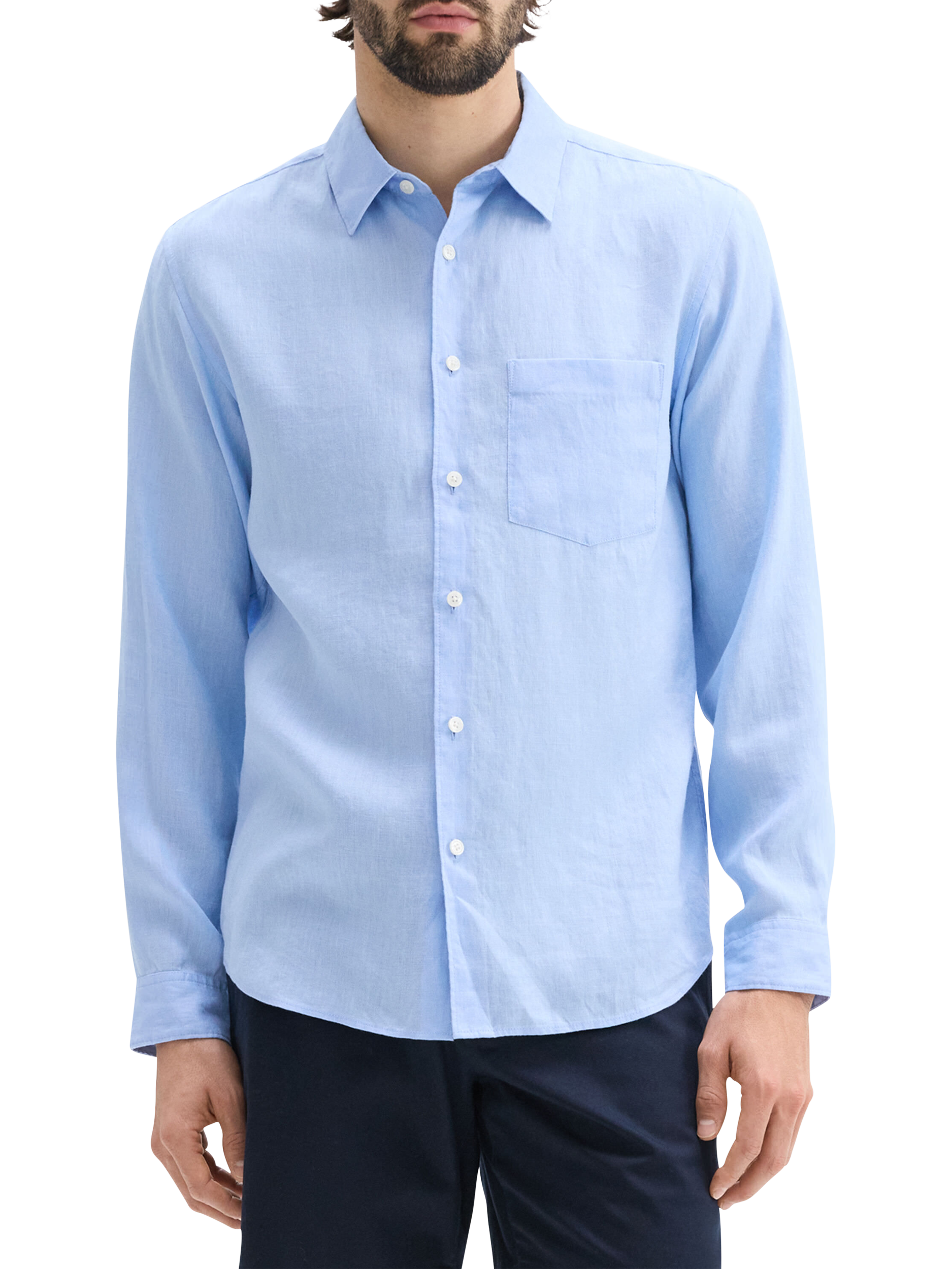 Product image 1 of 3, which shows Theory Irving Linen Shirt, Clear Sky - Rh2, M
