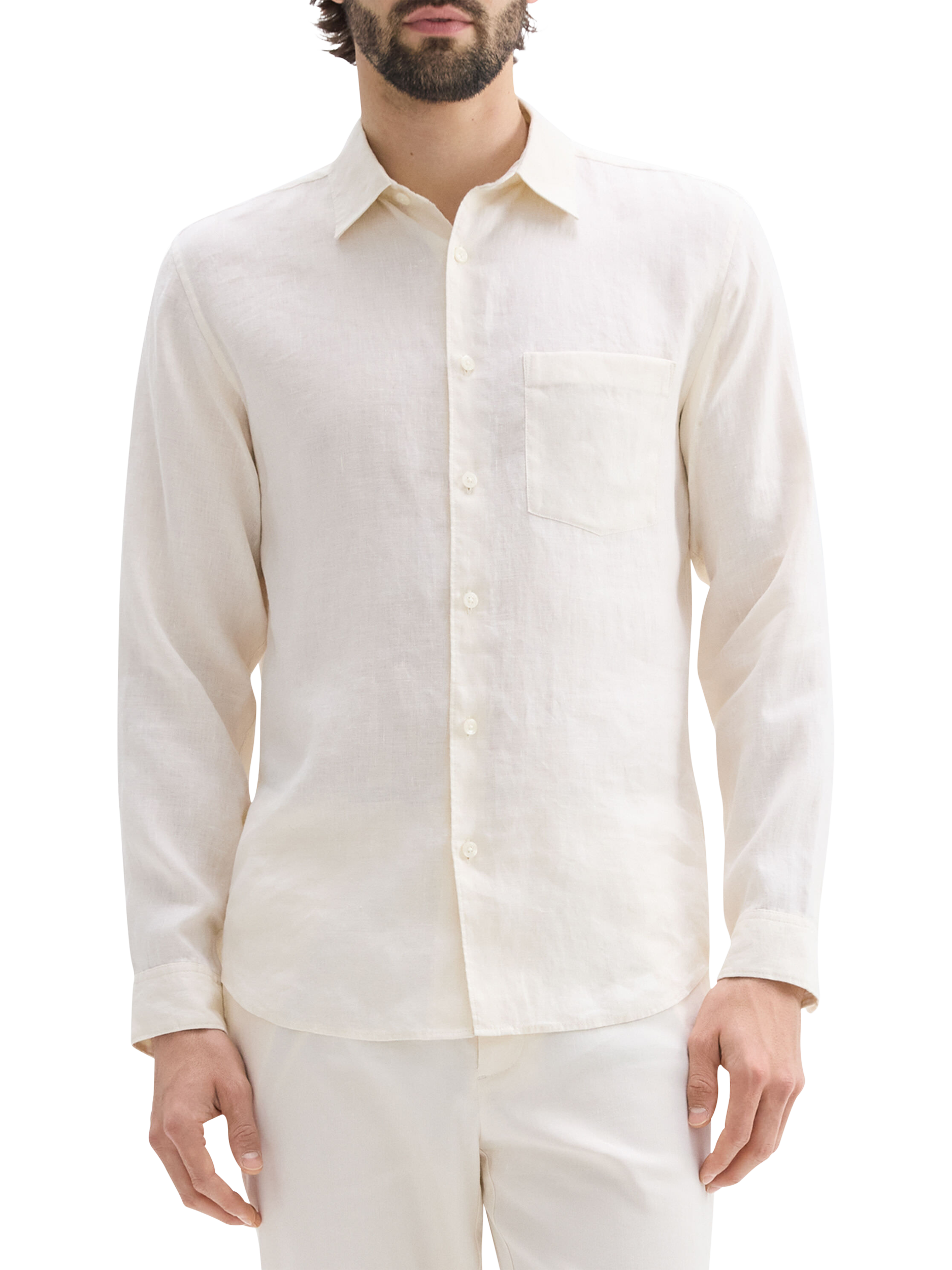 Product image 1 of 3, which shows Theory Irving Linen Shirt, Eggshell - 104, L