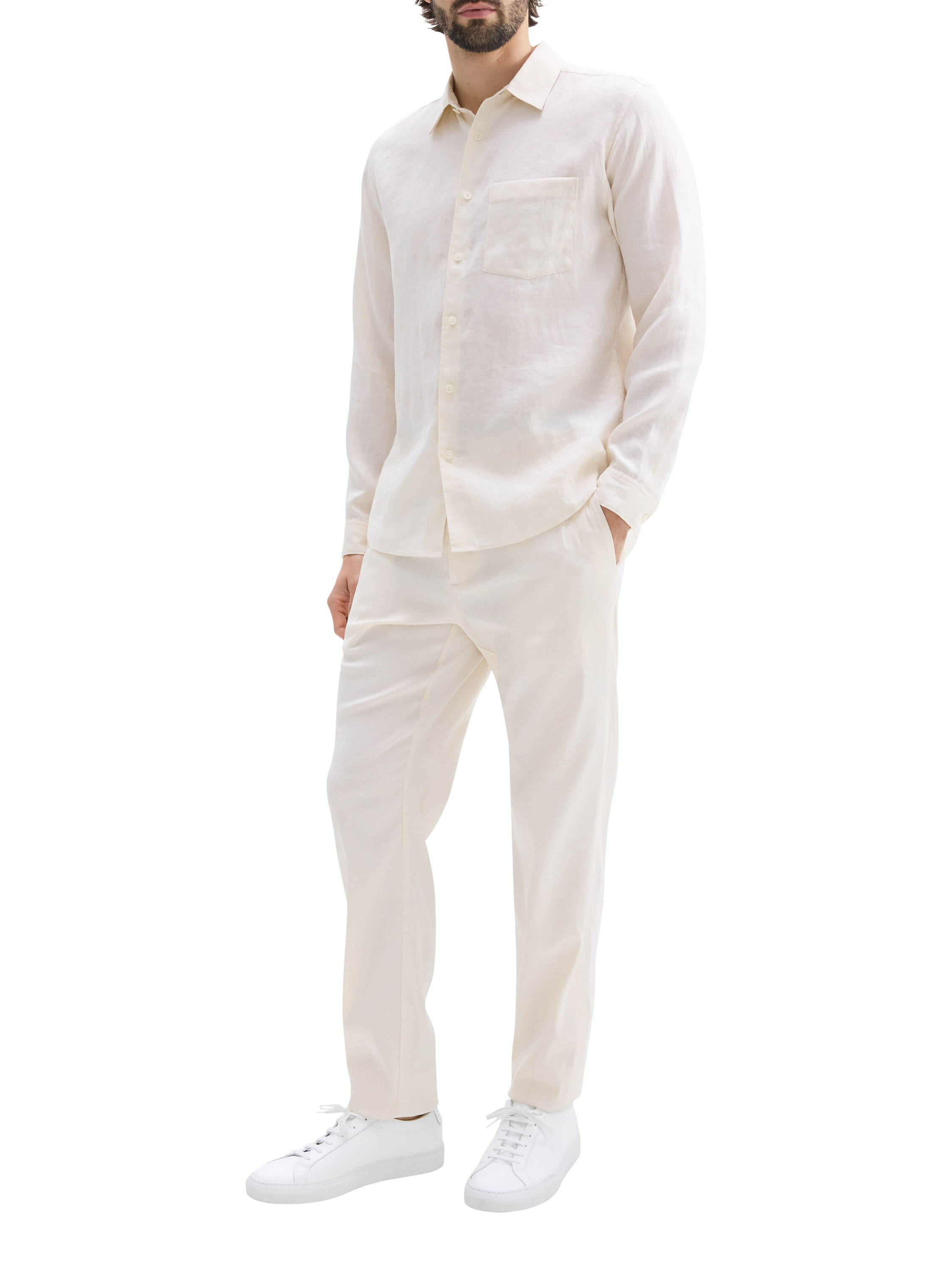 Product image 3 of 3, which shows Theory Irving Linen Shirt, Eggshell - 104, L