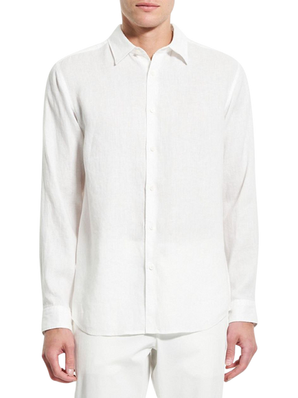 Theory Irving Linen Shirt, White - 100