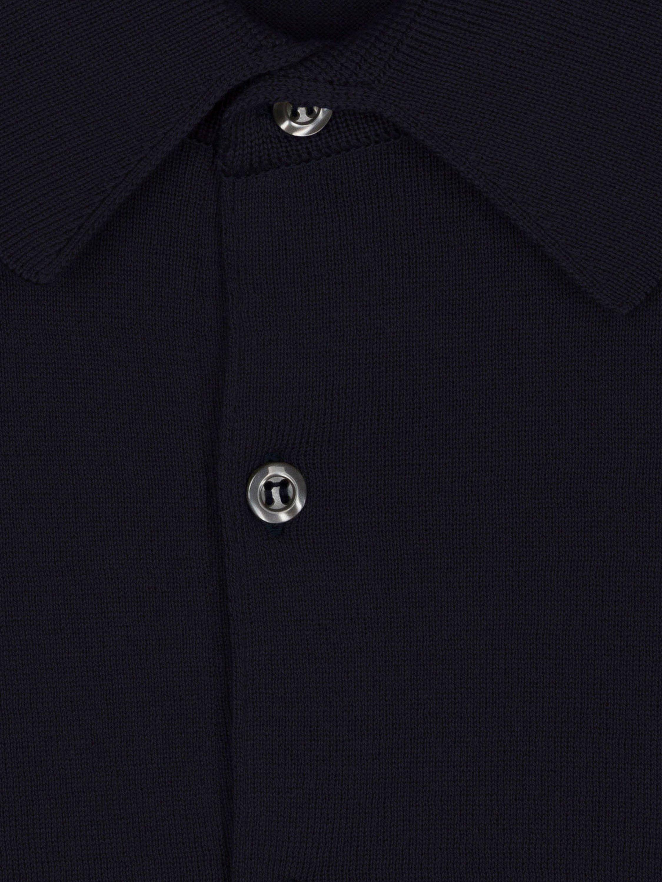 Product image 2 of 2, which shows John Smedley Adrian Fine Knit Polo Shirt, Navy, S