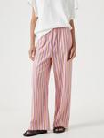 HUSH Stripe Straight Trouser, Pink/Multi