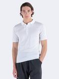 John Smedley Adrian Fine Knit Polo Shirt, White