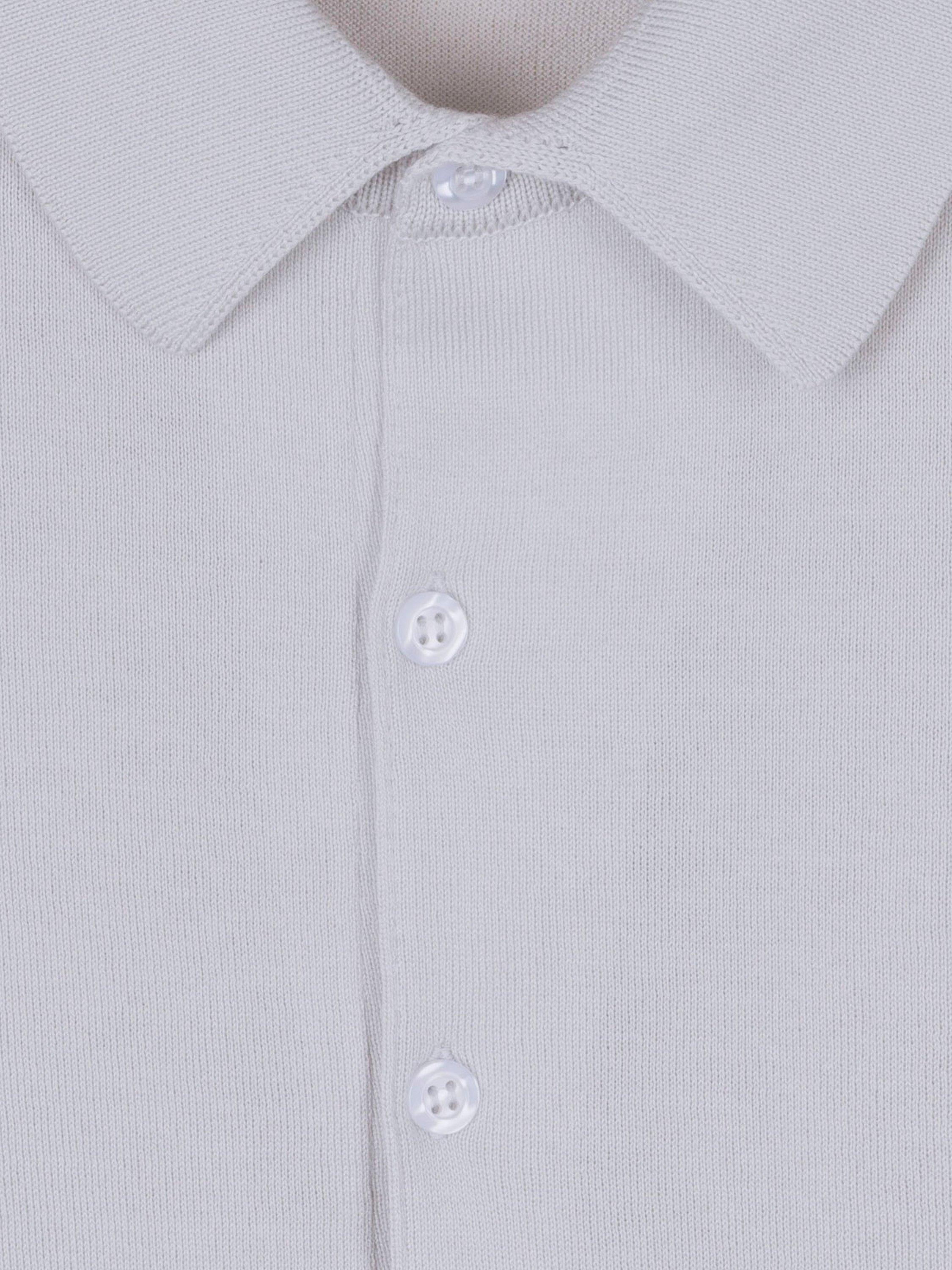 Product image 5 of 5, which shows John Smedley Adrian Fine Knit Polo Shirt, White, S