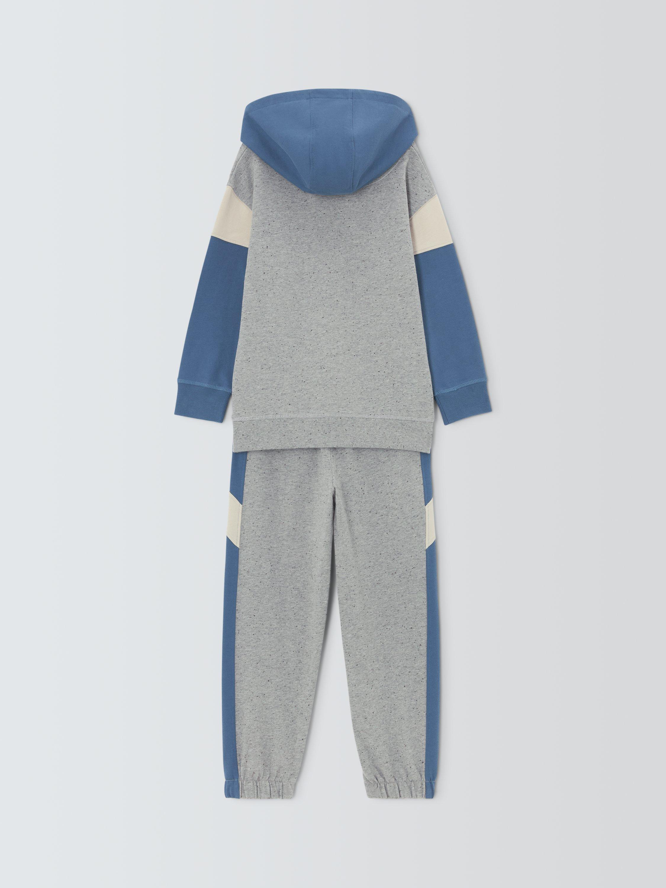 Product image 4 of 7, which shows John Lewis Kids' Colour Block Jersey Set, Grey/Navy/Beige, 3 years