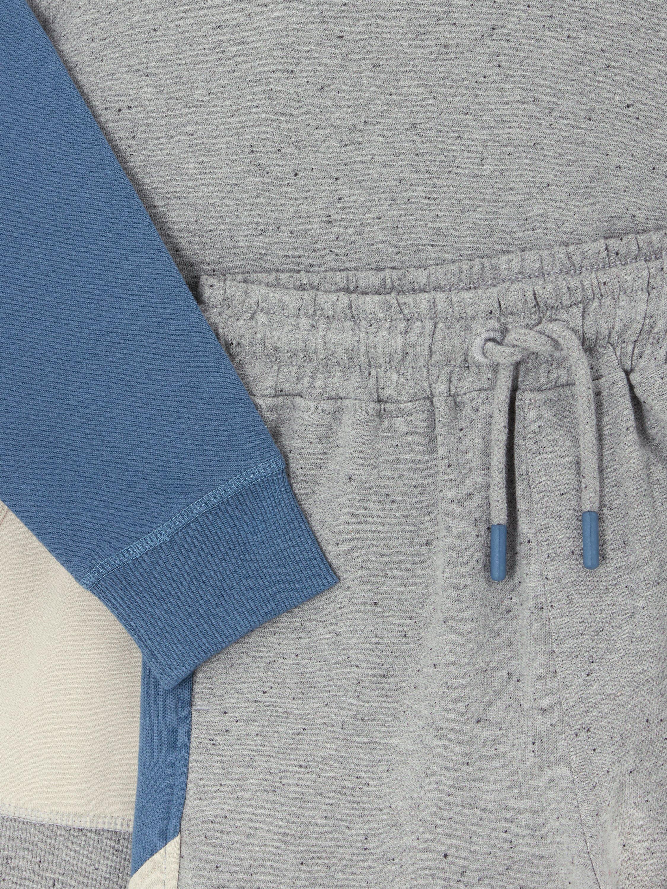 Product image 5 of 7, which shows John Lewis Kids' Colour Block Jersey Set, Grey/Navy/Beige, 3 years