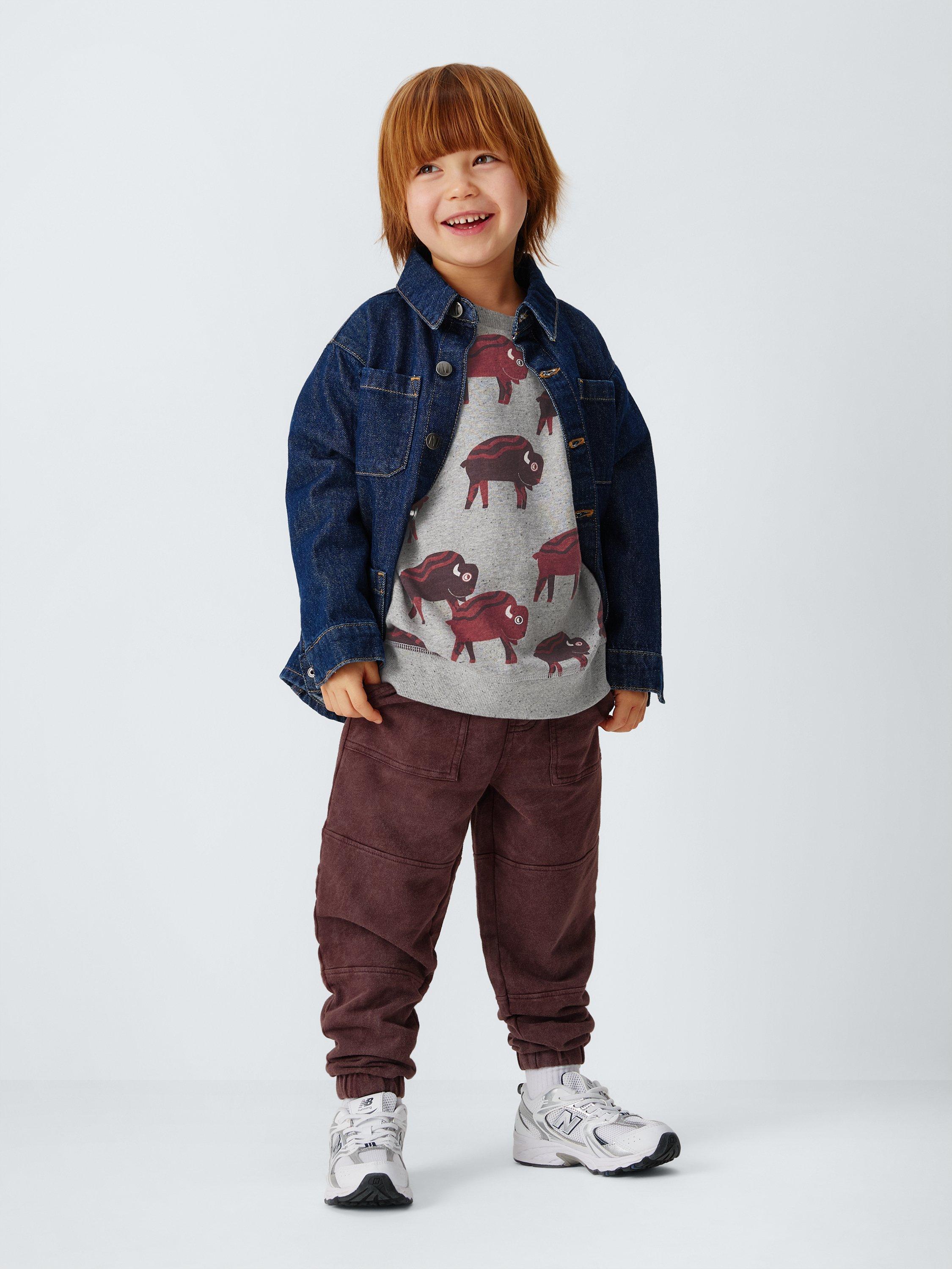 Product image 2 of 7, which shows John Lewis Kids' Buffalo Sweatshirt, Buffalo Print, 3 years