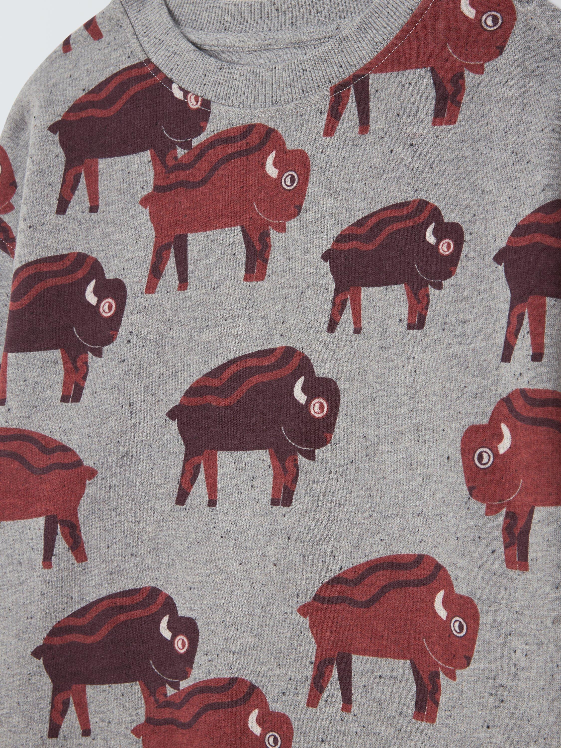 Product image 5 of 7, which shows John Lewis Kids' Buffalo Sweatshirt, Buffalo Print, 3 years