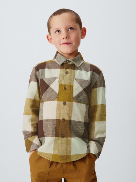 John Lewis Kids' Buffalo Check Shirt, Multi, Multi