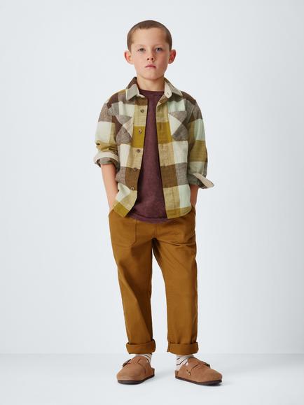 John Lewis Kids' Buffalo Check Shirt, Multi - view 2, Multi