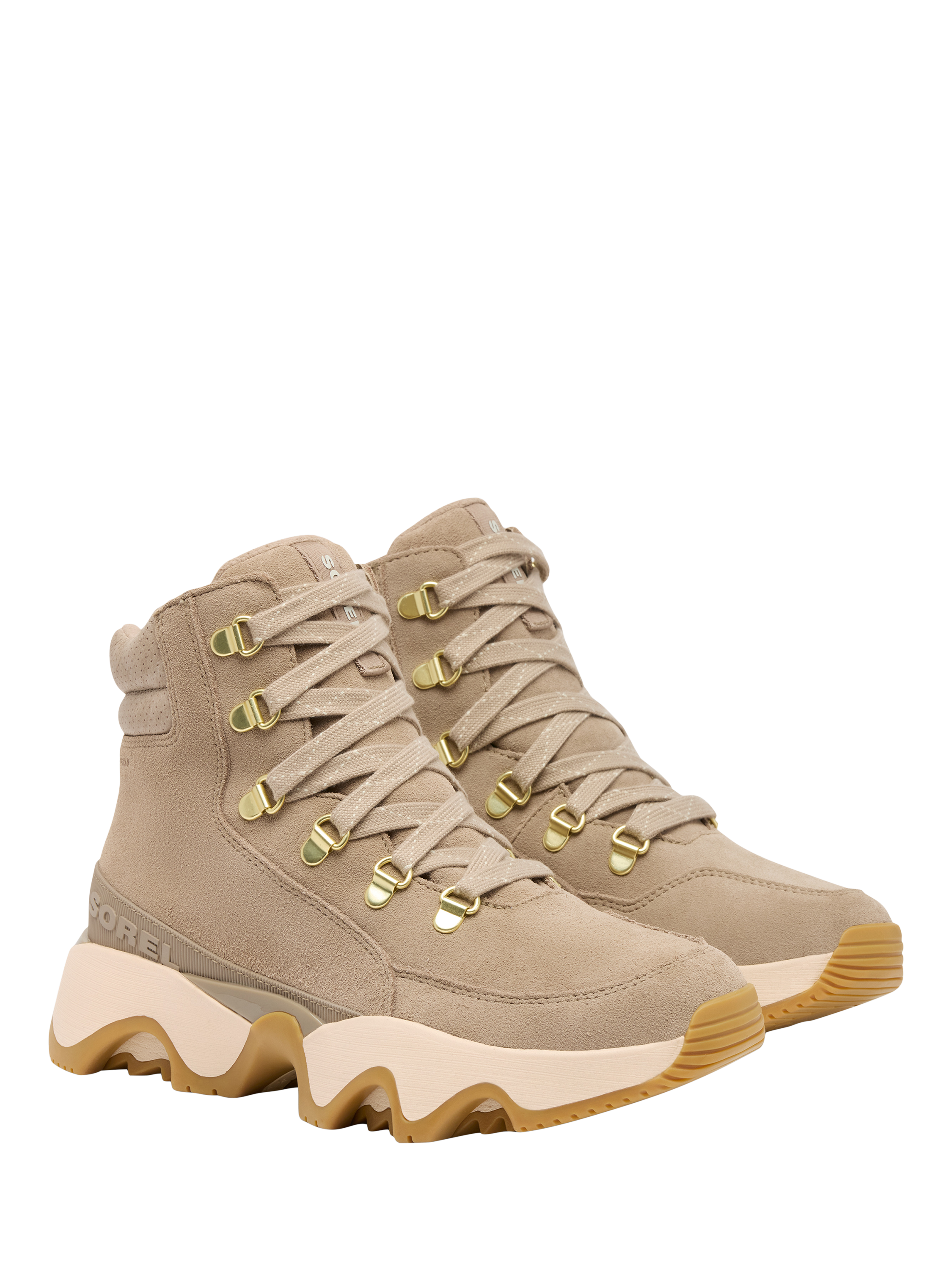 Product image 2 of 7, which shows SOREL Kinetic Conquest Suede Blend Hiking Boots, Taupe/Multi, 4