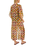 Accessorize Floral Tile Print Chiffon Kaftan, Pink