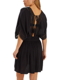 Accessorize Crochet Trim Kaftan, Black