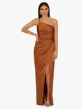Adrianna Papell Stretch Satin Maxi Dress, Cinnamon