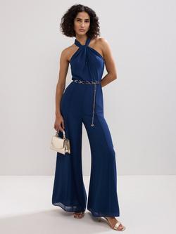 Phase Eight Gwen Halterneck Jumpsuit, Blue, Blue