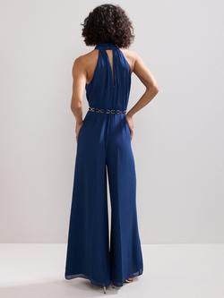 Phase Eight Gwen Halterneck Jumpsuit, Blue - view 2, Blue
