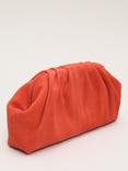 Phase Eight Suede Clutch Bag, Black, Orange