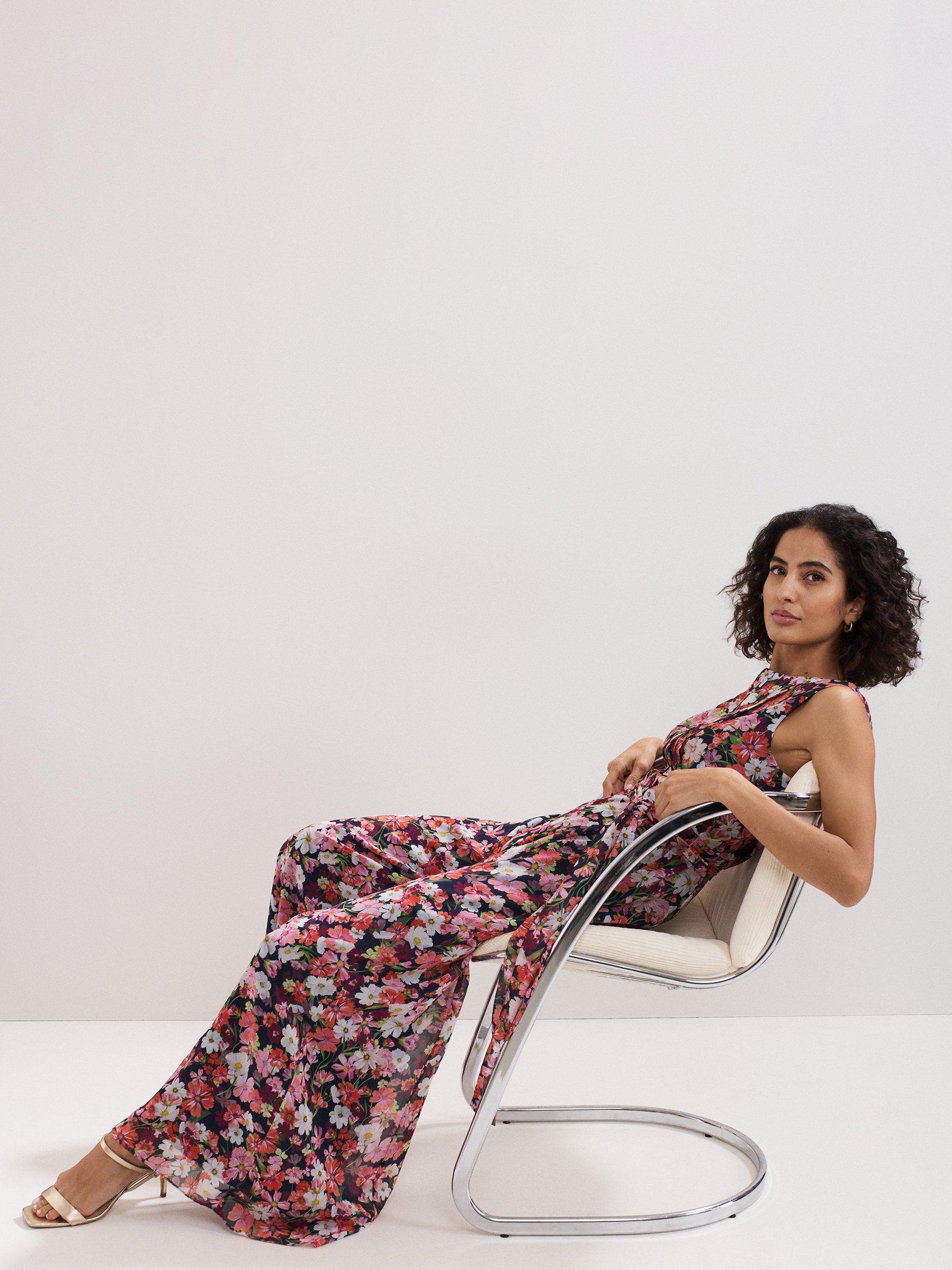 Product image 8 of 8, which shows Phase Eight Janine Floral Wide Leg Jumpsuit, Multi, 6