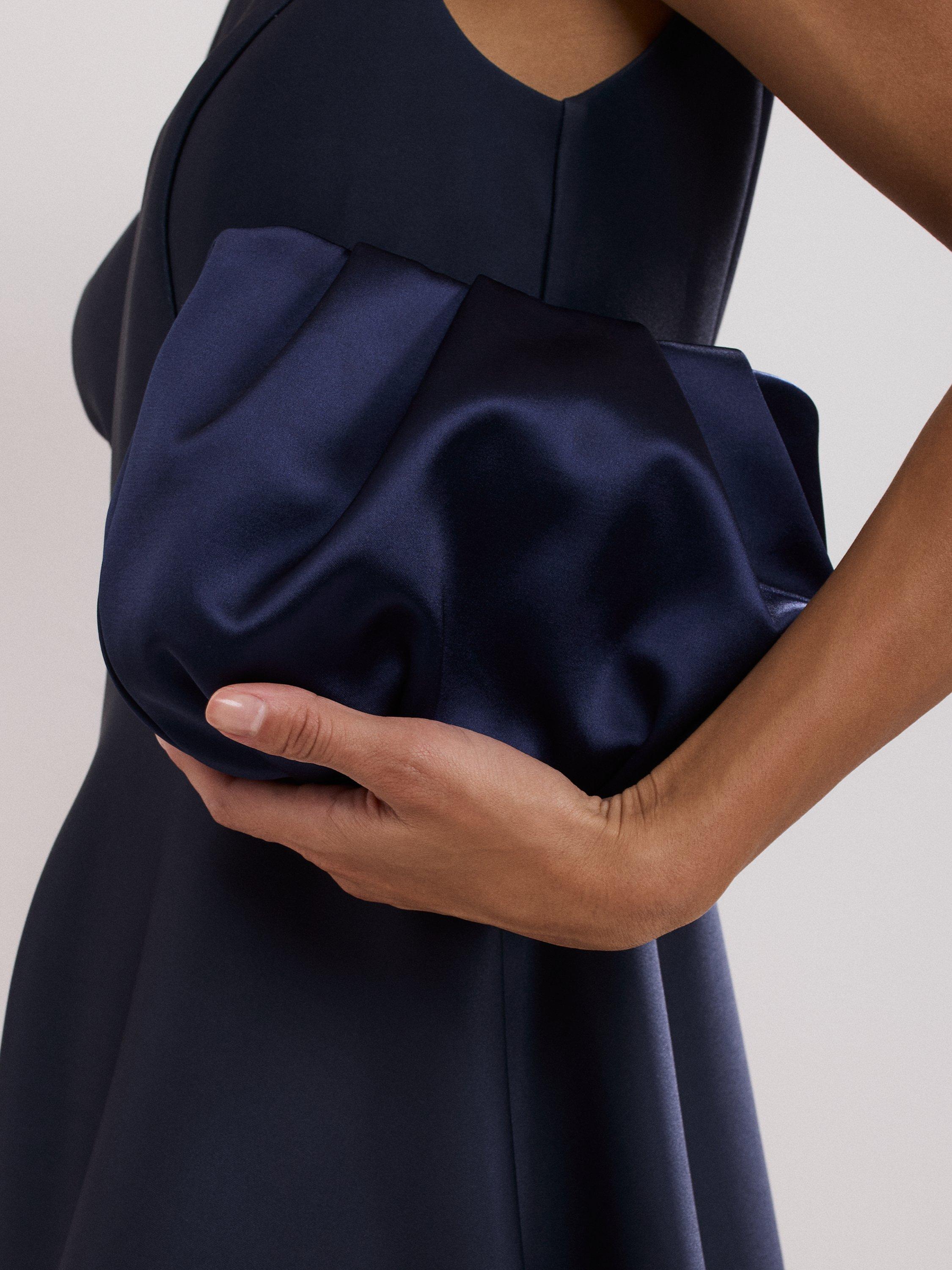 Product image 7 of 8, which shows Phase Eight Satin Clutch Bag, Navy, One Size