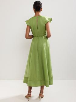Phase Eight Annette Ruffle Midi Dress - view 2, Green