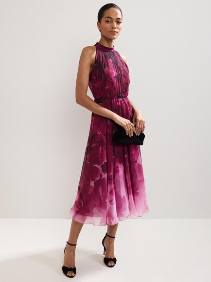Phase Eight Bethany Floral Halterneck Dress, Multi