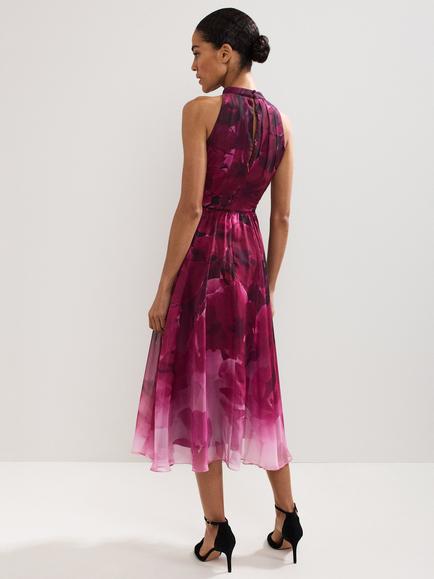 Phase Eight Bethany Floral Halterneck Dress - view 2, Multi