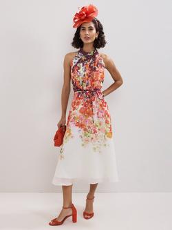 Phase Eight Bethany Ombre Floral Midi Dress containing TENCEL™ Lyocell, Multi