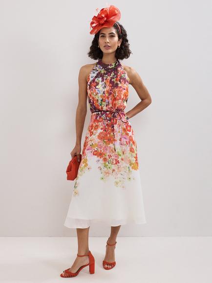 Phase Eight Bethany Ombre Floral Midi Dress containing TENCEL™ Lyocell, Multi
