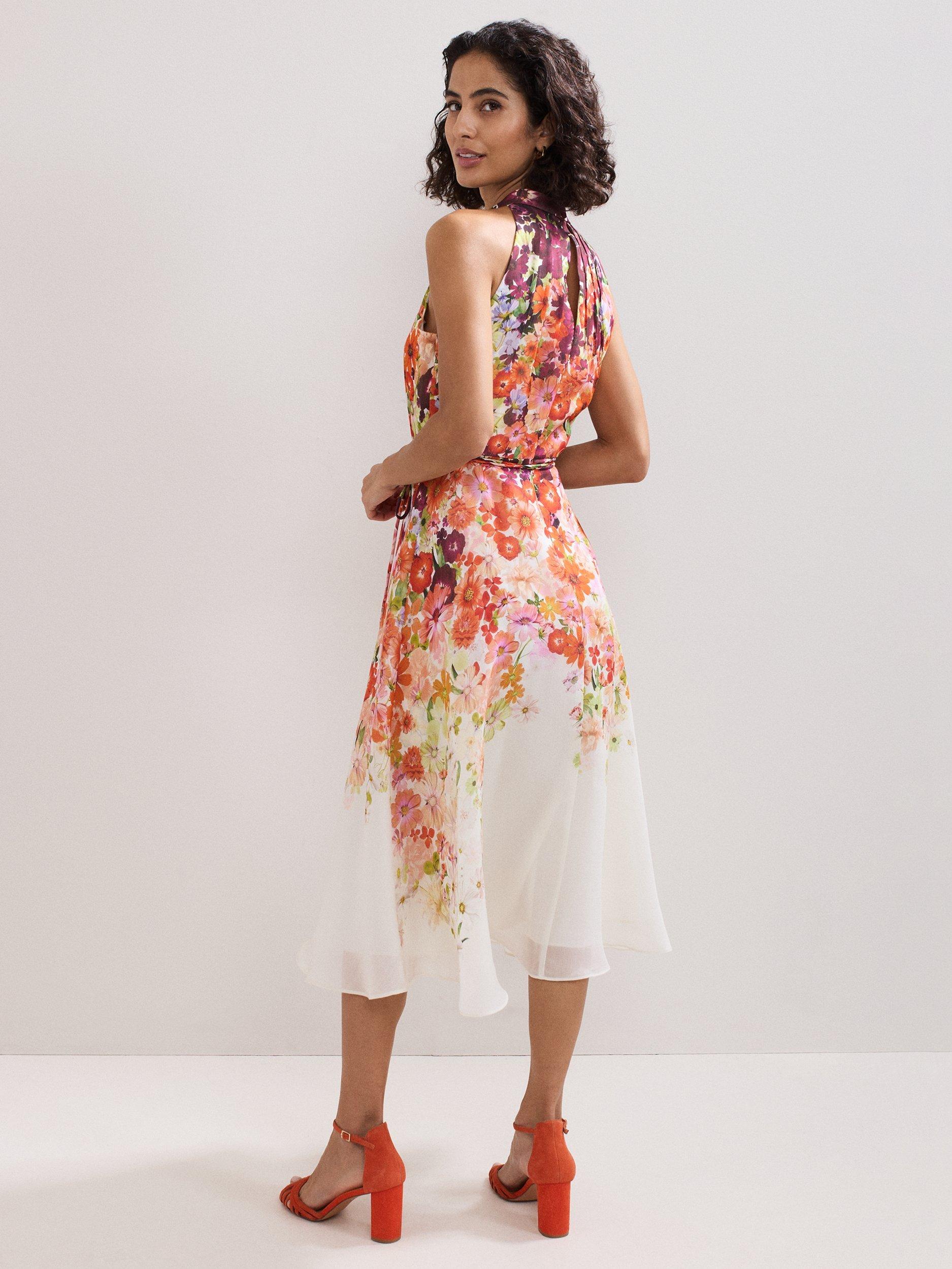 Phase Eight Bethany Ombre Floral Midi Dress, Multi