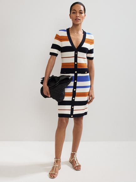 Phase Eight Bridget Stripe Bodycon Dress, Multi, Multi