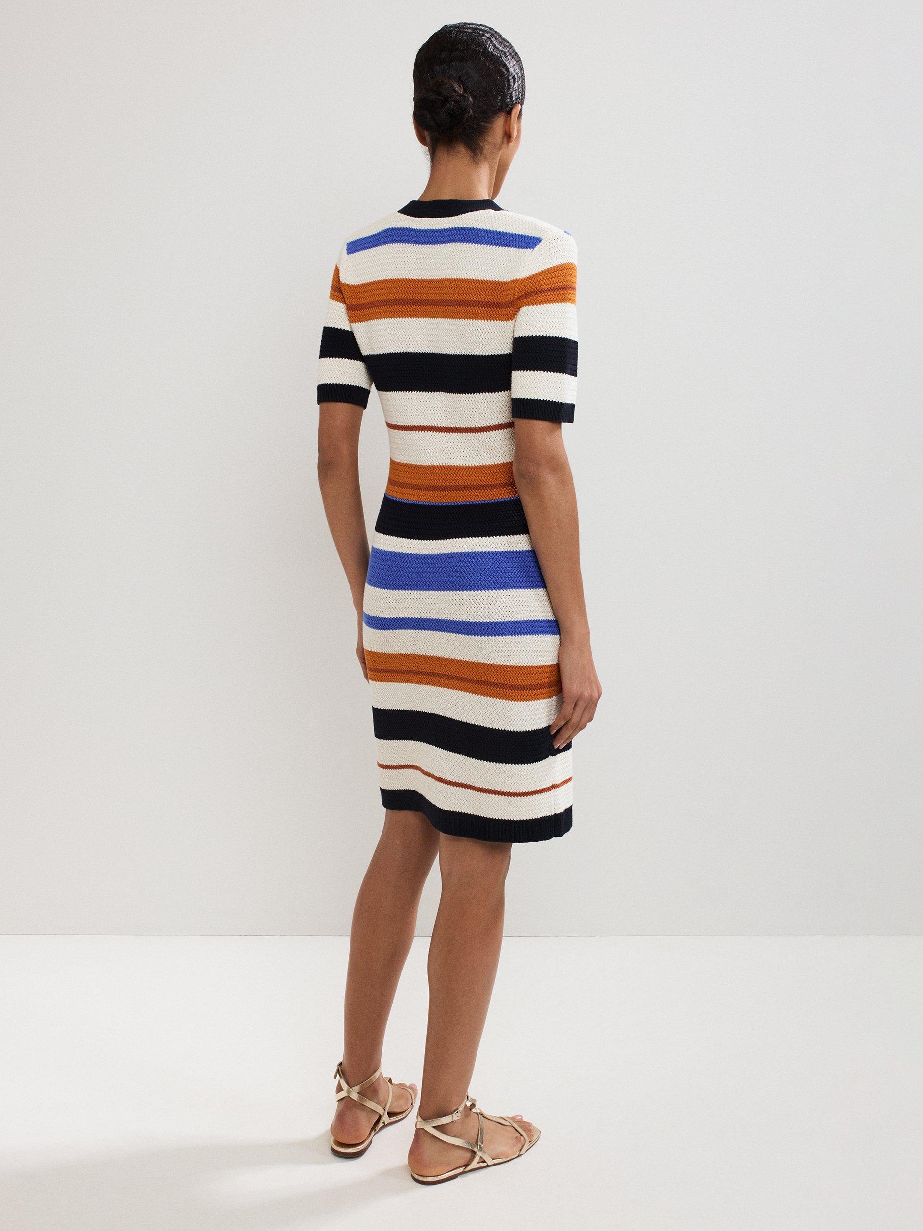 Product image 2 of 7, which shows Phase Eight Bridget Stripe Bodycon Dress, Multi, 8