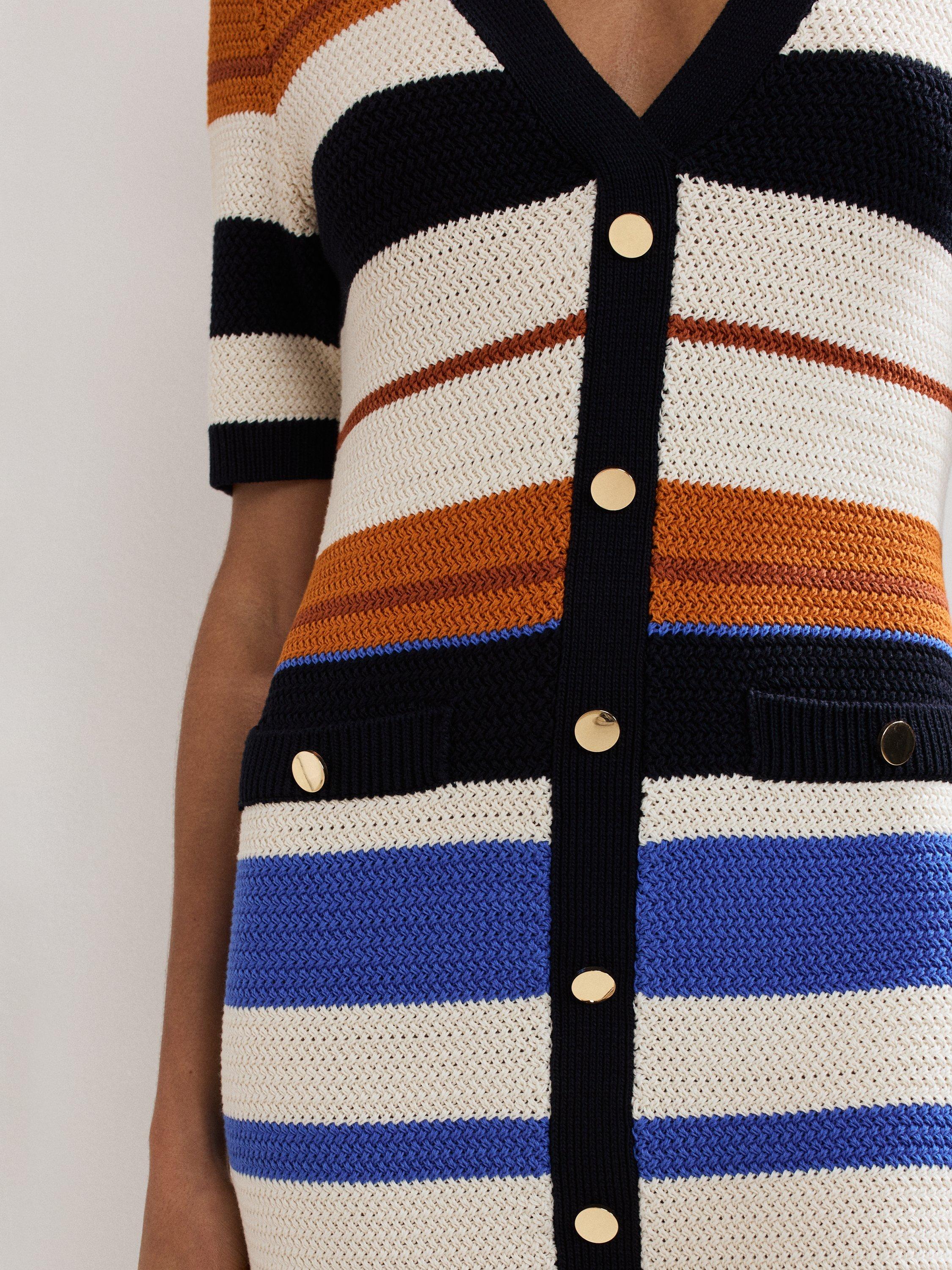 Product image 7 of 7, which shows Phase Eight Bridget Stripe Bodycon Dress, Multi, 8