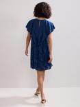 Phase Eight Claudette Ruffle Mini Dress, Blue