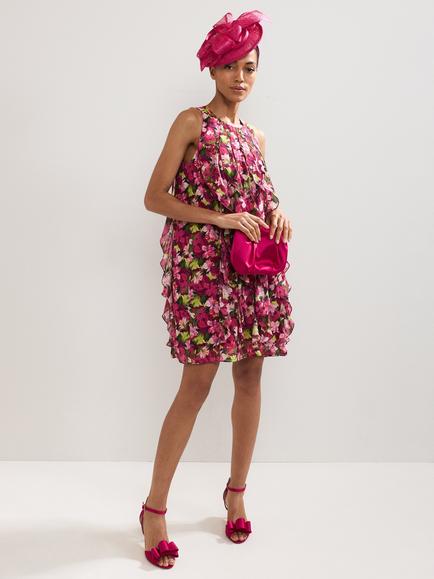 Phase Eight Cleo Floral Sleeveless Round Neck Dress, Multi
