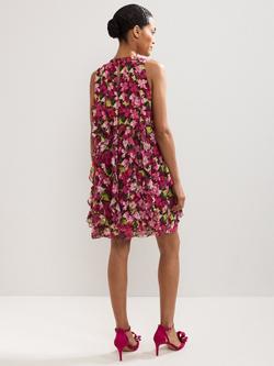 Phase Eight Cleo Floral Sleeveless Round Neck Dress - view 2, Multi