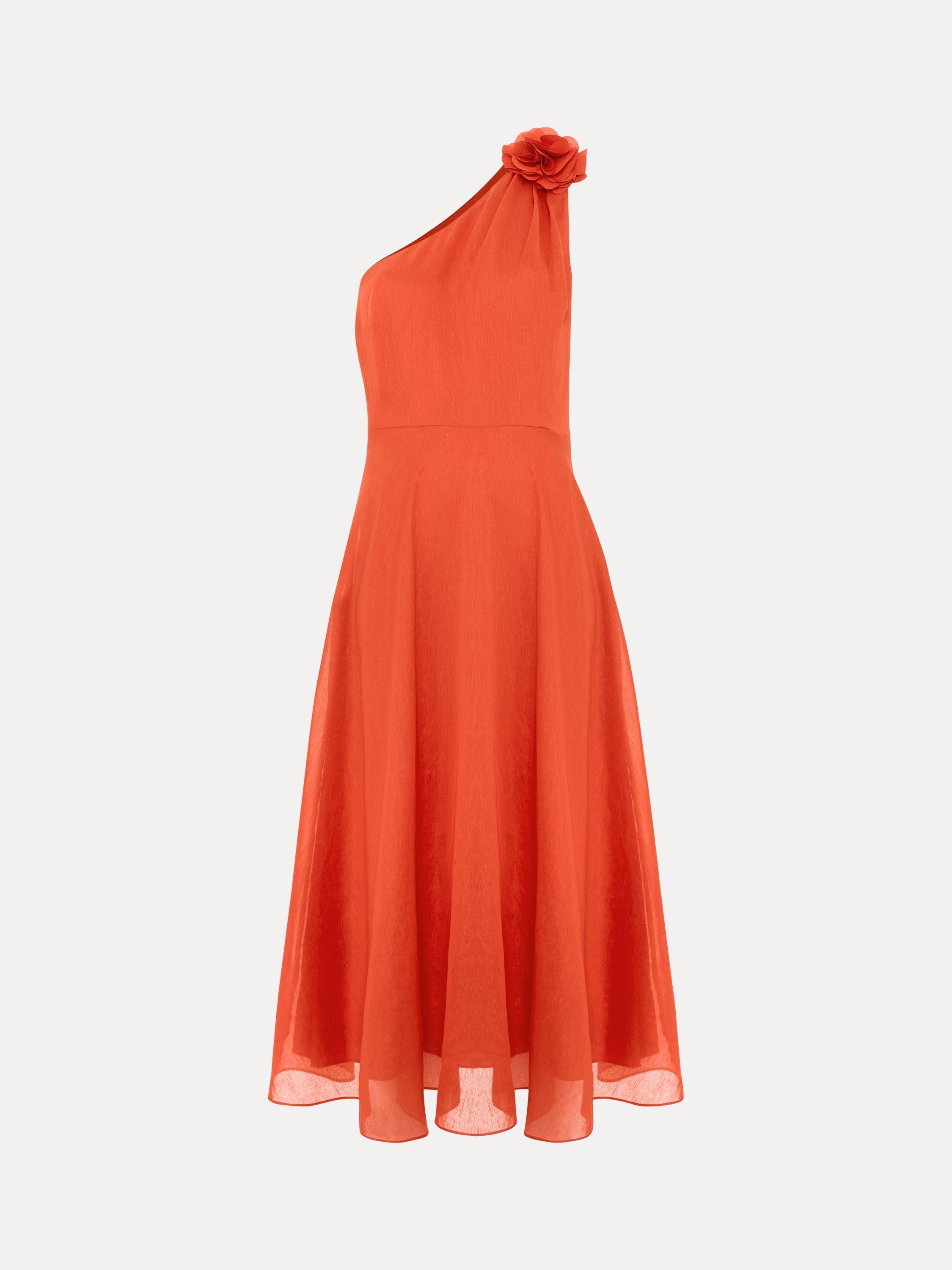 【関税込】PhaseEight ドレス☆Joseline One Shoulder Midi Dres Phase Eight Joseline One Shoulder Midi Dress, Orange