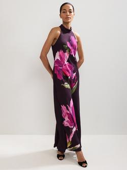 Phase Eight Marcella Floral Sleeveless Halterneck Maxi Dress, Multi