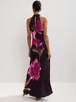 Phase Eight Marcella Floral Sleeveless Halterneck Maxi Dress - view 2, Multi