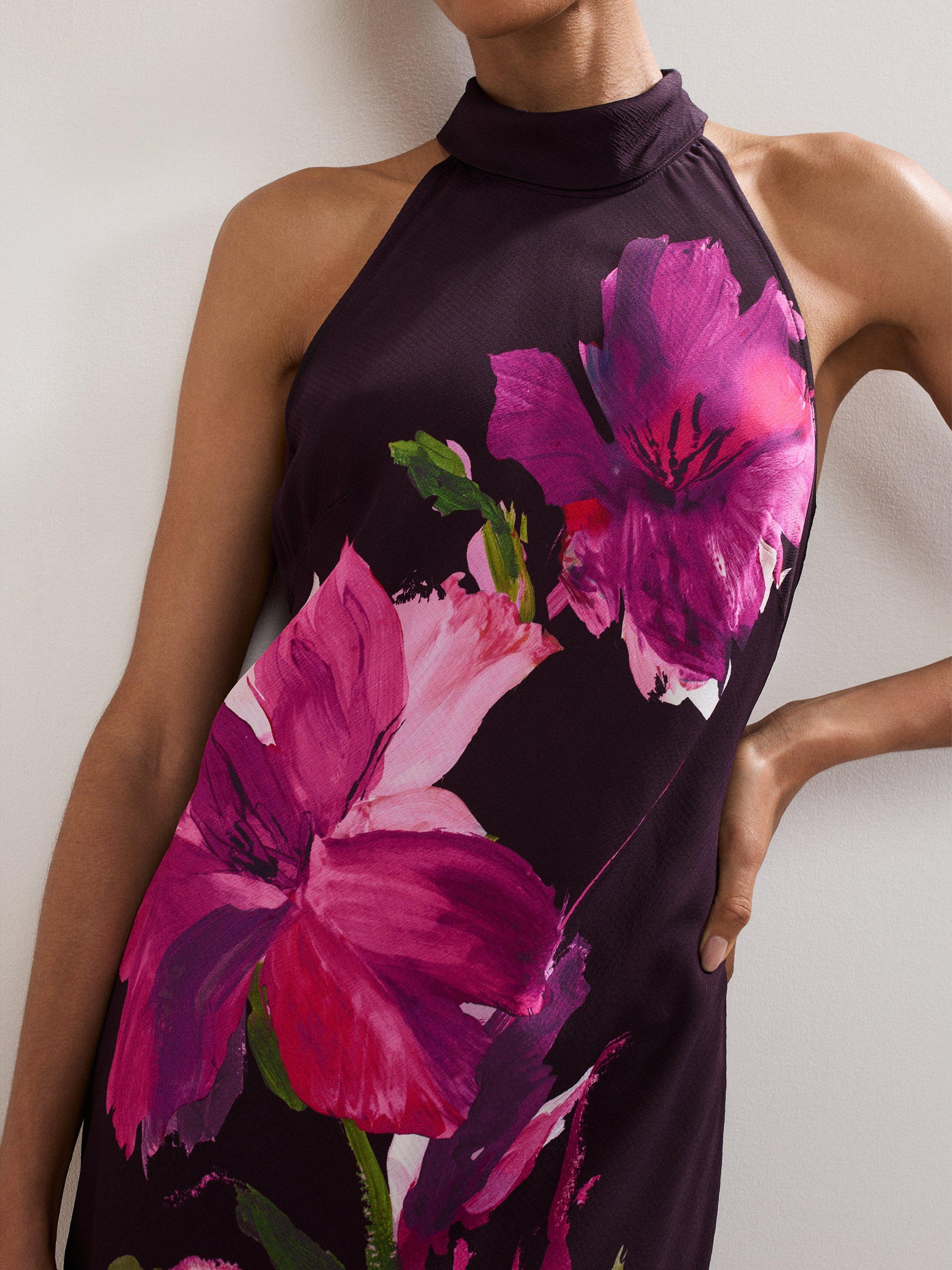 Phase Eight Marcella Floral Sleeveless Halterneck Maxi Dress