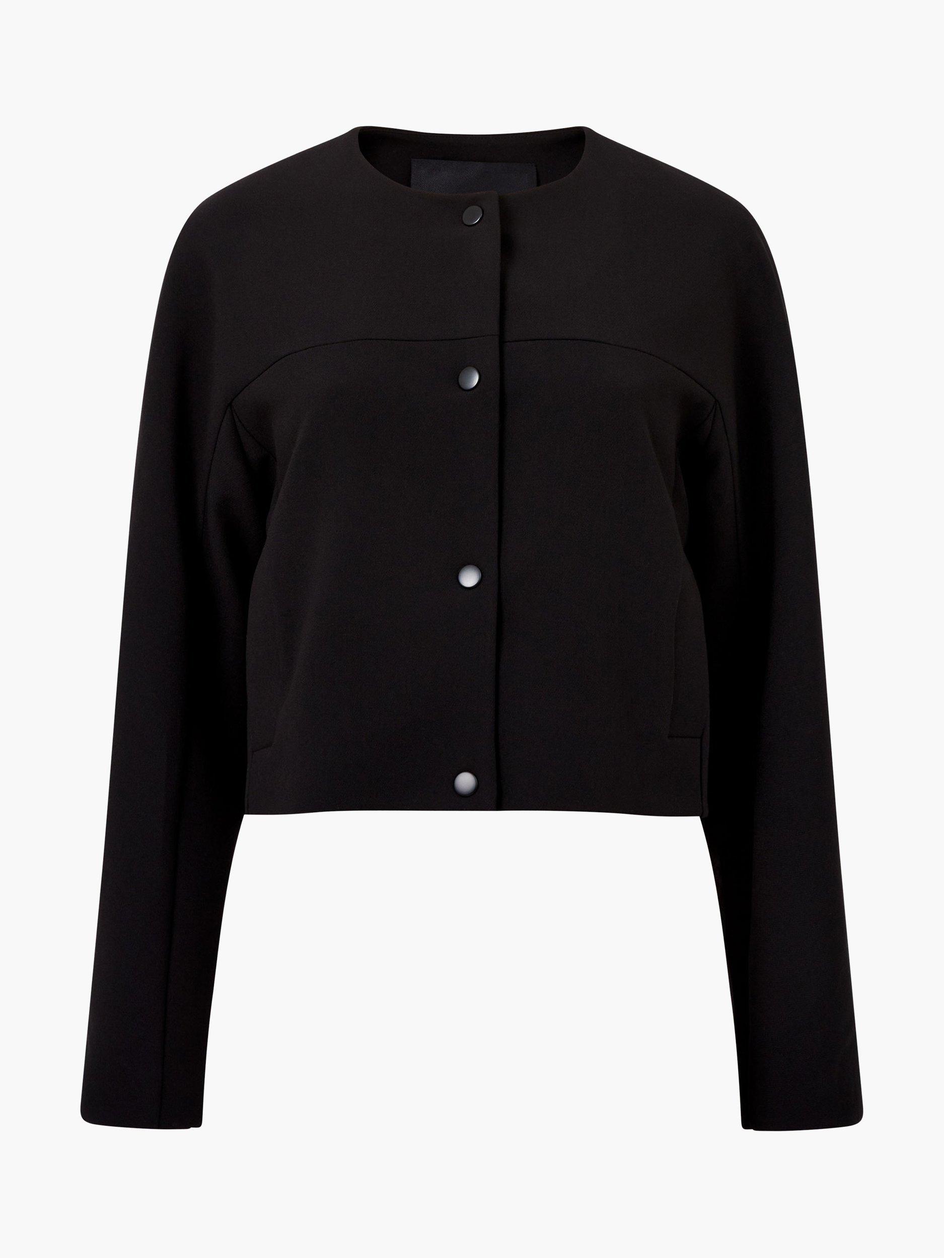 Product image 5 of 5, which shows French Connection Jaiden Popper Front Tailored Jacket, Black, 10