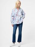 French Connection Floral Stripe Long Sleeve Shirt, Blue/Multi