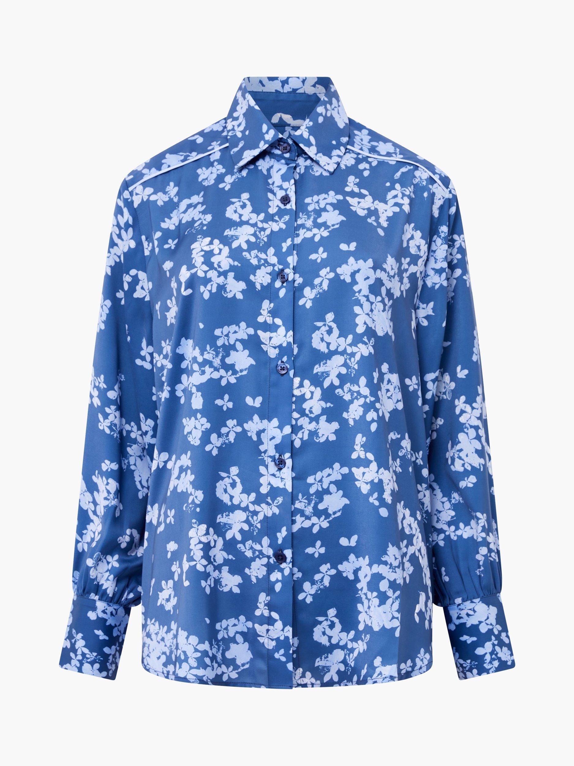 Product image 5 of 5, which shows French Connection Isla Celaya Floral Long Sleeve Shirt, Blue/Multi, 6